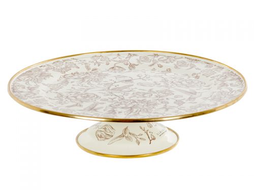 Тортовница эмалированная "Bird" elmani с крышкой на ножке, диаметр=30см