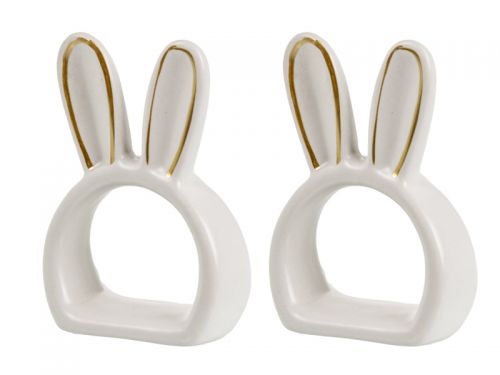 Набор колец для салфеток из 2 шт "Ушки"золото 8,8х5,5х4,5 см