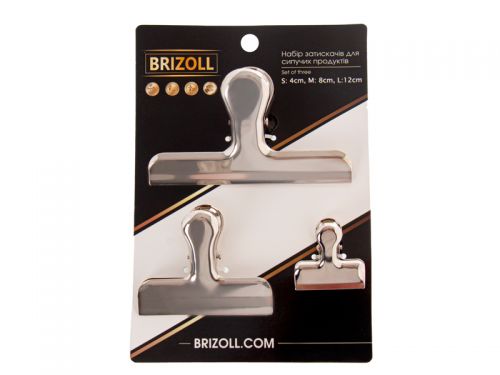 Набор из 3-х зажимов для сыпучих продуктов 4 см, 7 см, 13 см