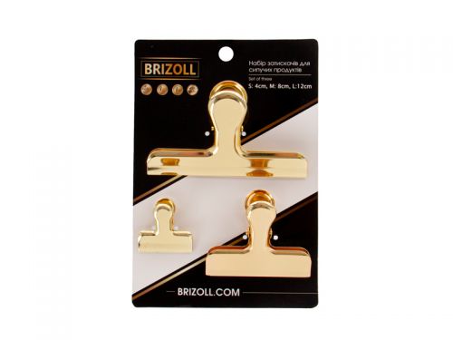 Набор из 3-х зажимов для сыпучих продуктов 4 см, 7 см, 13 см