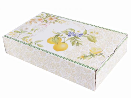 Блюдо прямоугольное с ручками "Лимон" 32,6х19х6 см