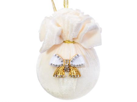 Елочный шар с аксессуаром бант 