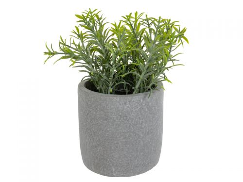 Искусственное растение Розмарин зеленый 19х10х10 см (шелк искусственный/ пластик/ цемент)