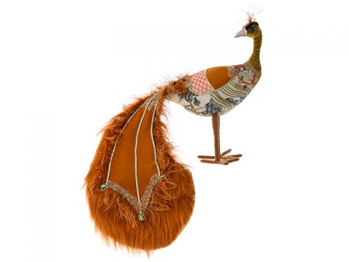 Рождественский павлин с эко мехом 93x40x55см