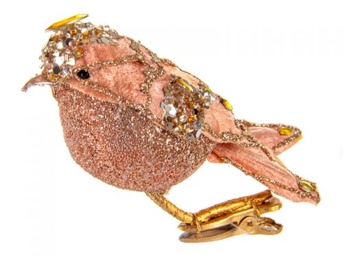 Елочное украшение птичка декоративная 15х5см