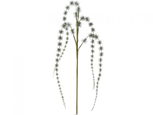 Рождественская декоративная веточка мята с глиттером, 50см