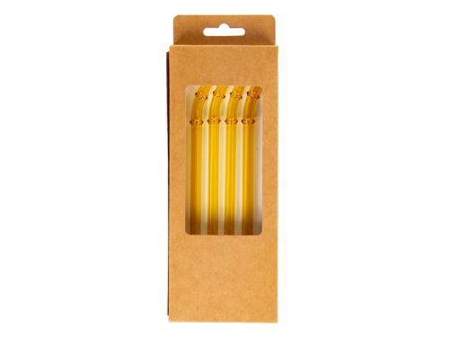 Набор трубочек 4 шт с ёршиком для коктейлей (стекло)