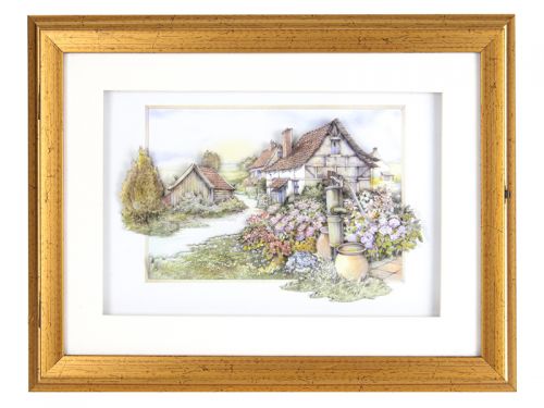 Ключница секционная "Домик в деревне" без крючков 36х28x5см