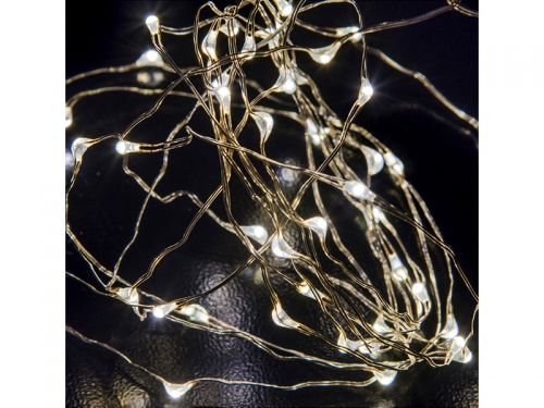 Светодиодная гирлянда 100 micro led 5м, серебряно-белый свет