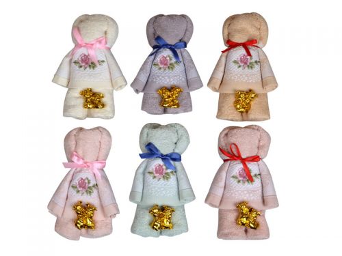 Полотенце 30х50 см + статуэтка, в ассортименте