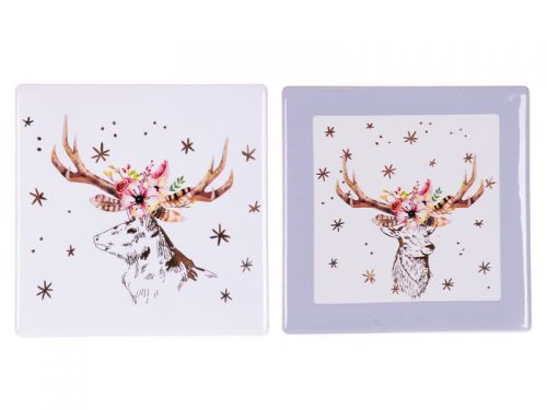 Набор подставок под горячее "Рождественский олень" 2 шт 10см