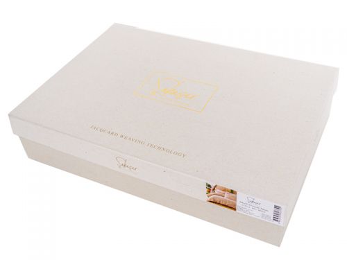 Комплект постельного белья "Lucca" бежевый, ранфорс жаккард 200x220 см+4н.50x70 см