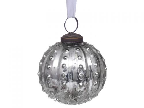 Елочная игрушка 8см серебро