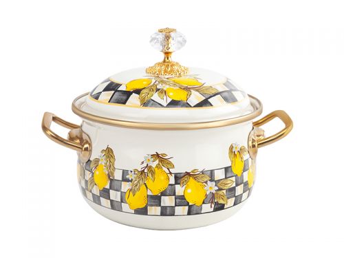 Кастрюля эмалированная "Sicily" elmani с крышкой 1,5л 14см