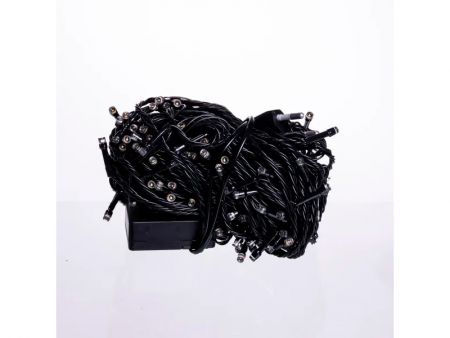 Гірлянда нитка 180 LED 18м чорний провід жовтий (від мережі)