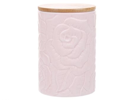 Банка для сыпучих с бамбуковой крышкой 10х10х15см.