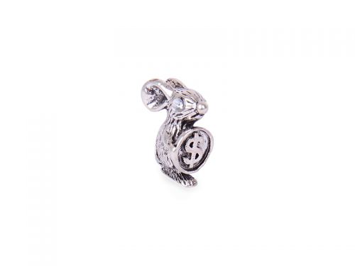 Мышь кошельковая серебро 1,1х1,6х0,8см (упак=40шт.)