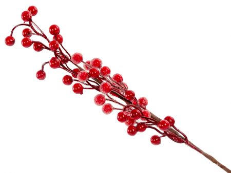 Ветка декоративная ягодки 50 см (пластик)