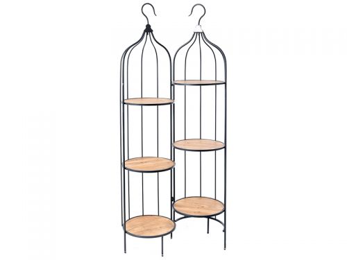 Клетка металлическая с деревянными полками 42x42x192см