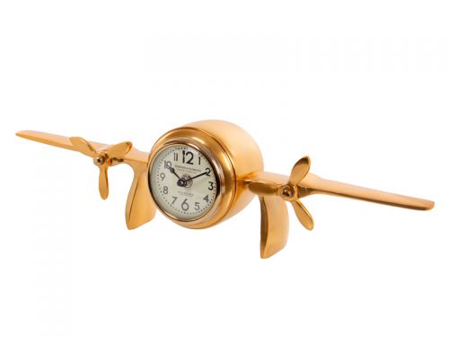 Статуэтка-часы  "Самолет" 44х10 см (аллюминий)