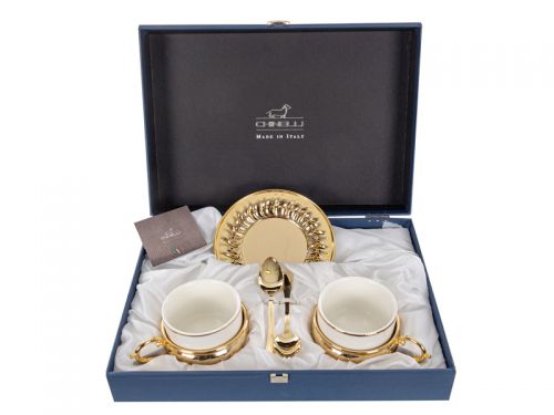Набор для чаепития на 2 персоны, золото 130 мл