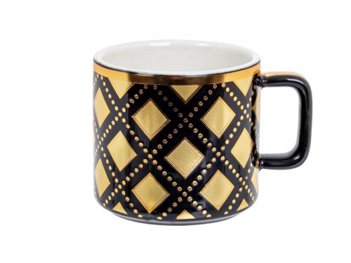 Кофейный сервиз 12 предметов 120мл черный с золотом