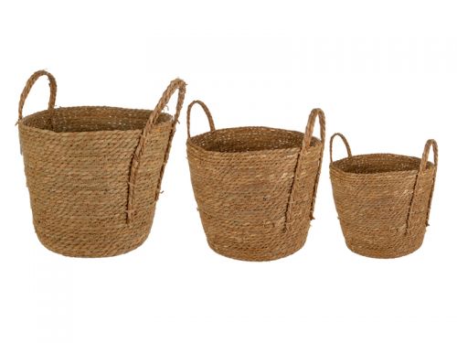 Набор из 3-х корзин 38см, 33см, 27см (натуральное волокно)