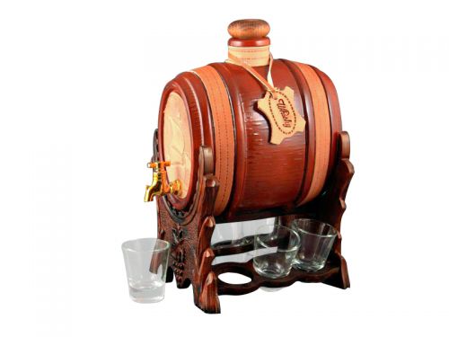 Набор для водки 7 предметов бочонок и 6 стопок 1500мл 45мл