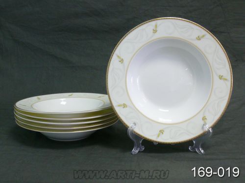 Набор тарелок из 6шт.костяной фарфор d=23см