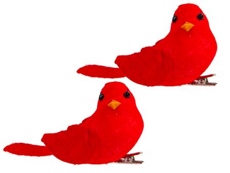 Набор из 2-х декоративных птичек 10 см (пластик)