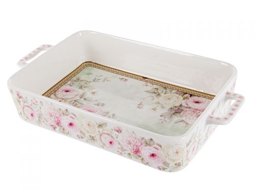 Блюдо прямоугольное с ручками "Английская роза" 32,6х19х6 см