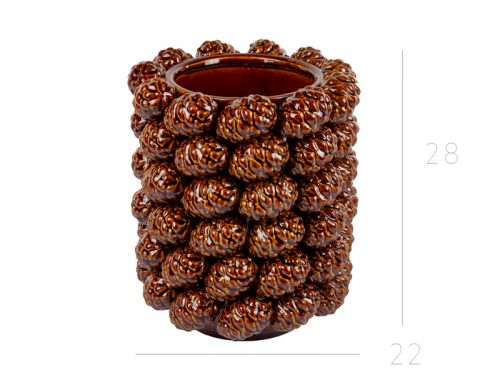 Ваза "Шишки" 20х20х26 см коричневая (керамика)