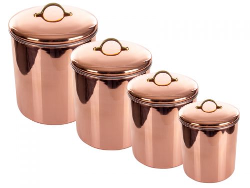 Набор банок для хранения сипучих продуктов из 4 шт (20см, 18см, 16см, 12см) нерж. сталь