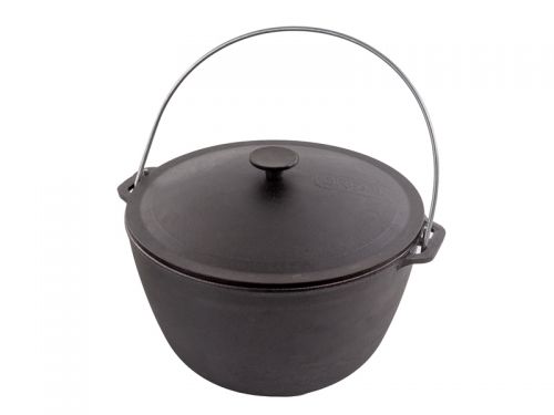 Казан туристический чугунный с чугунной крышкой ТМ 
