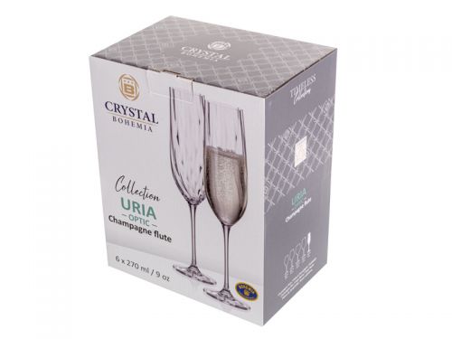 Набор бокалов для шампанского "Uria Optic" 270 мл 6шт