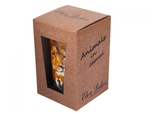 Кружка с силиконовой крышкой "Лев" 350 мл