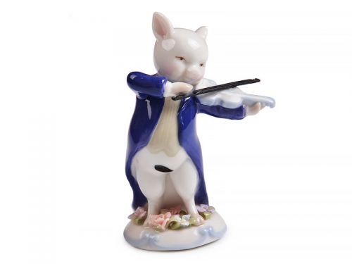 Фигурка декоративная "Поросенок со скрипкой" 8х7х11см