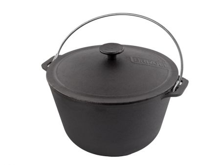 Казан туристический чугунный с чугунной крышкой ТМ 