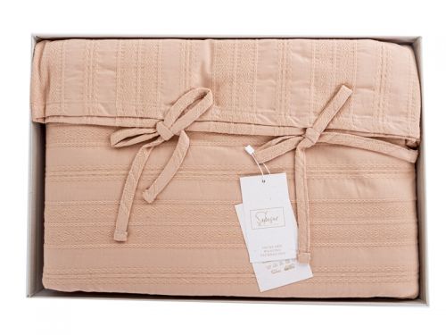 Комплект постельного белья "Lucca" бежевый, ранфорс жаккард 200x220 см+4н.50x70 см