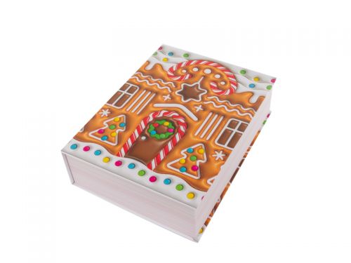 Подарочная коробка прямоугольная новогодняя 26х19,2х7 см.