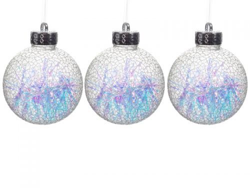 Набор елочных украшений из 3 штук  8 см (пластик)