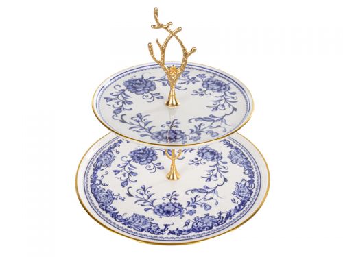 Блюдо двухярусное "Blue Rose" 19см и 26см