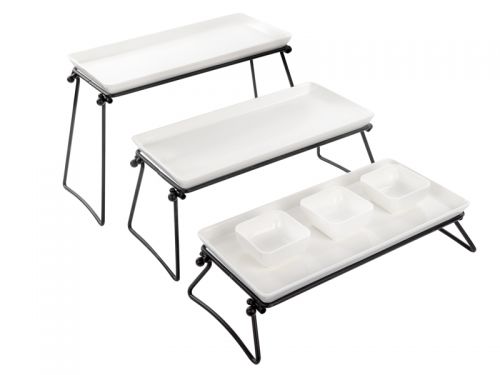 Набор из 3 сервировочных блюд на подставке