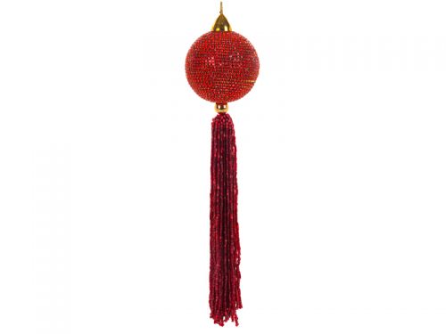 Украшение декоративное 5см шар подвеска красный 17 см