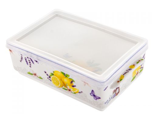Блюдо прямоугольное с силиконовой крышкой "Прованс" 20х12х6 см