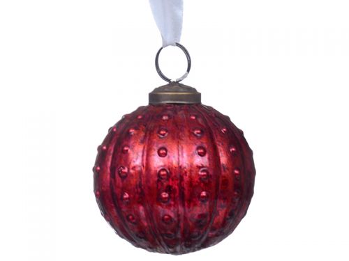 Елочная игрушка 8см красный