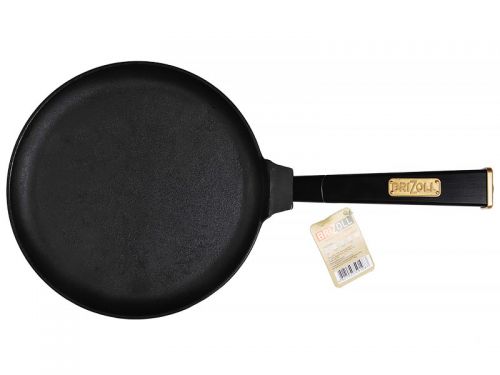 Сковорода чугунная brizoll 240х15 мм с ручкой optima-black
