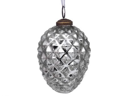Елочная игрушка 10см серебро