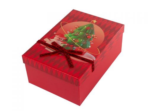 Подарочная коробка прямоугольная новогодняя 23х16х9,5 см.