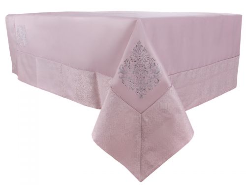 Скатерть 160х250 см plain со стразами, цвет порошок